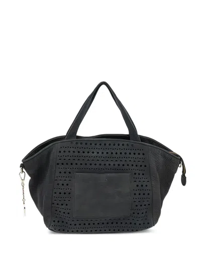 Pre-owned Dkny Vintage  Perforated Leather Tote Bag
