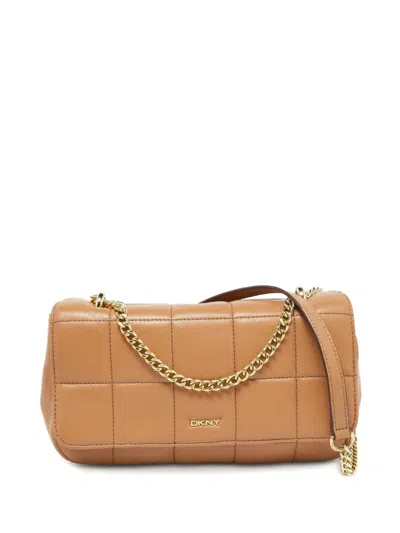 Pre-owned Dkny Vintage Quilted Chain-strap Shoulder Bag In Neutral
