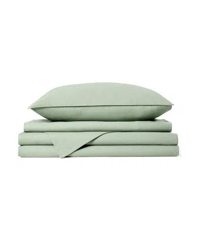Dkny Vintage Washed Cotton 4-pc. Sheet Set, King In Green