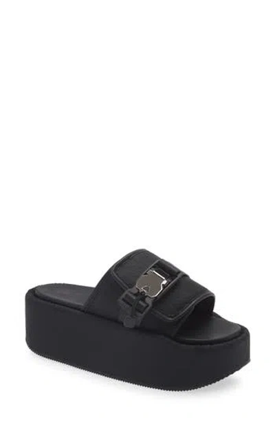 Dkny Vizer Platform Slide Sandal In Black