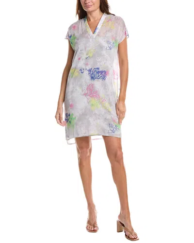 Dkny V-neck Dress In Yellow