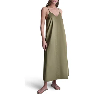 Dkny V-neck Sleeveless Maxi Dress In Metallic