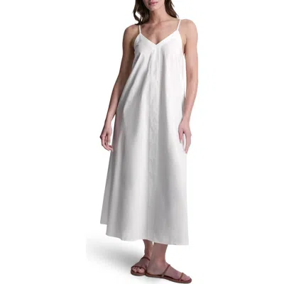 Dkny V-neck Sleeveless Maxi Dress In White