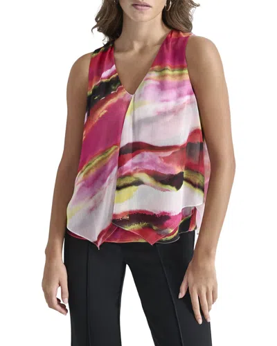Dkny V-neck Sleeveless Top In Multi