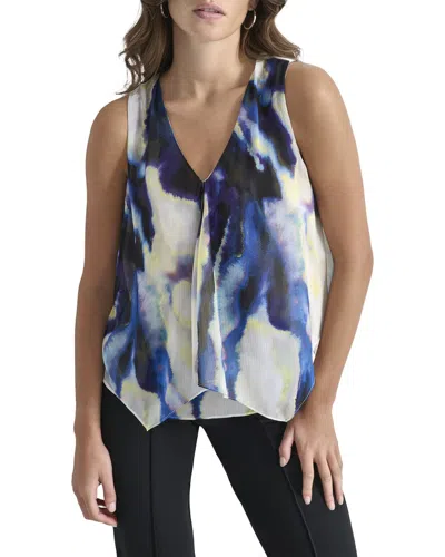 Dkny V-neck Sleeveless Top In Multi