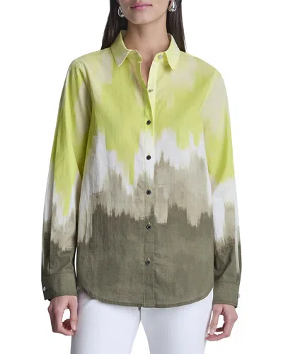 Dkny Voile Ombre Shirt In Brown