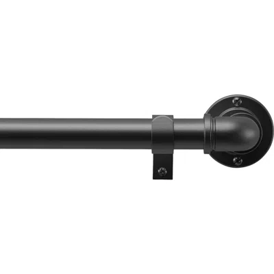 Dkny Wade Adjustable Curtain Rod In Black