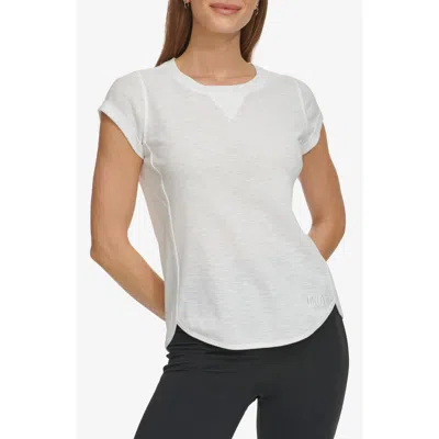 Dkny Waffle Texture T-shirt In White