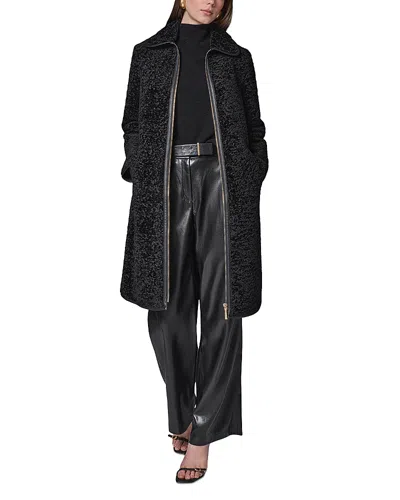 Dkny Walker Faux Fur Coat In Black