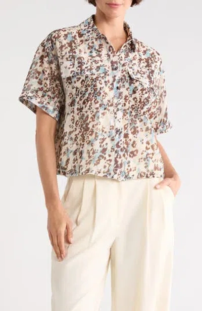 Dkny Washer Camp Shirt In Multi
