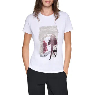 Dkny Washington Square Arch Graphic T-shirt In White