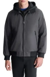 Dkny Water Resistant Bomber With Hooded Bib In Iron