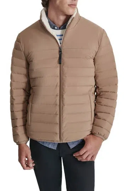 DKNY DKNY WATER RESISTANT FAUX SHEARLING LINED QUILTED JACKET