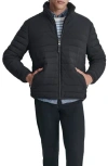 Dkny Water Resistant Faux Shearling Lined Quilted Jacket In Ebony