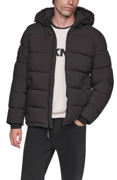 Dkny Water Resistant Heavyweight Puffer Jacket In Brown