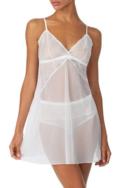 Dkny Wave Lace Empire Waist Chemise In White