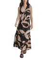 Dkny Wavering Leaf Printed Maxi Dress In Wavering