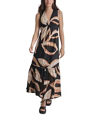 Dkny Wavering Leaf Printed Maxi Dress