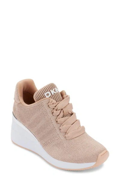 Dkny Wedge Trainer In Rose/ Rose
