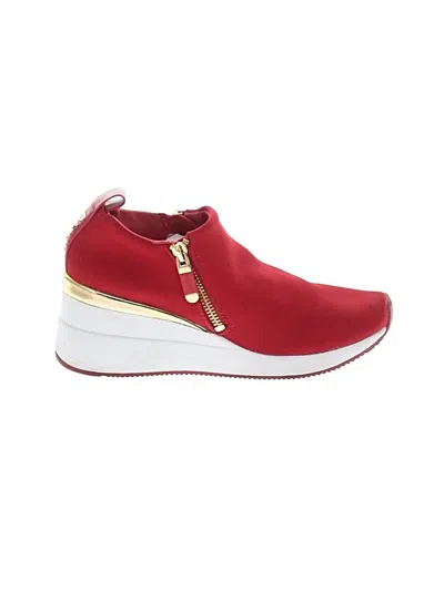 Pre-owned Dkny Wedges In Red