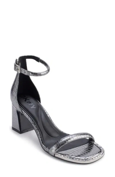 Dkny Wenda Ankle Strap Sandal In Nickel