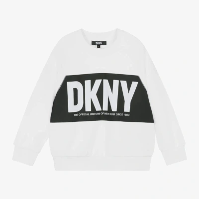 Dkny White Cotton Jersey Sweatshirt