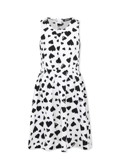 Dkny Kids' White Dress For Girl With Hearts