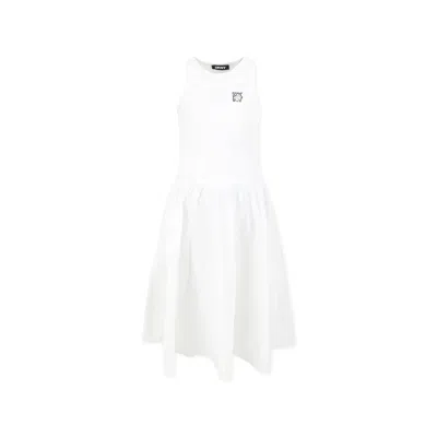 Dkny Kids' White Dress For Girl With Logo