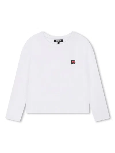 Dkny Kids' Logo-print T-shirt In White