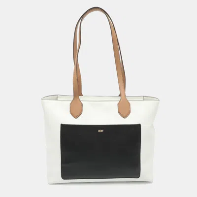 Pre-owned Dkny White Pvc Shopper Tote
