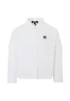Dkny White Shirt For Girl With Black Logo In White