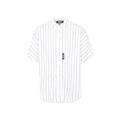 Dkny Kids' White Shirt For Girl With Logo