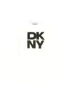 Dkny White T-shirt For Girl With Black Logo In White