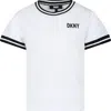 DKNY WHITE T-SHIRT FOR GIRL WITH LOGO