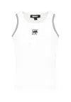 Dkny White Tank Top For Girl With Logo In White