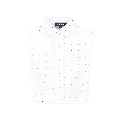 Dkny Kids' White Top For Girl With Logo