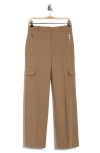 Dkny Wide Leg Cargo Pants In Taupe