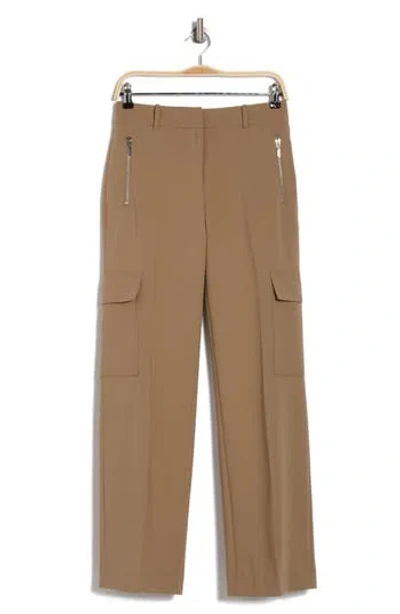 Dkny Wide Leg Cargo Pants In Taupe