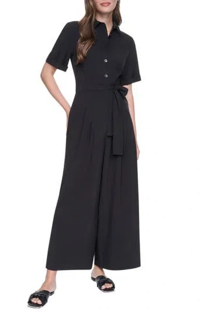 Dkny Wide Leg Jumpsuit In Black