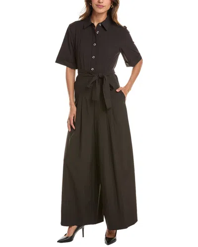 Dkny Wide Leg Jumpsuit In Brown