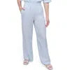 Dkny Wide Leg Linen Pants In Blue