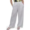Dkny Wide Leg Linen Pants In White