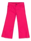 Dkny Logo-patch Wide-leg Trousers In Fuchsia