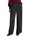Dkny Pintuck Wide Leg Pants In Black