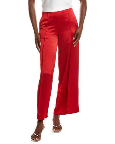 Dkny Wide Leg Pin Tuck Trouser In Red