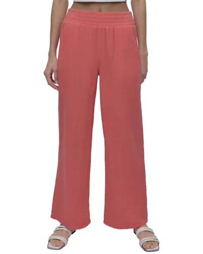 Dkny Wide Leg Pleated Pant In Metallic
