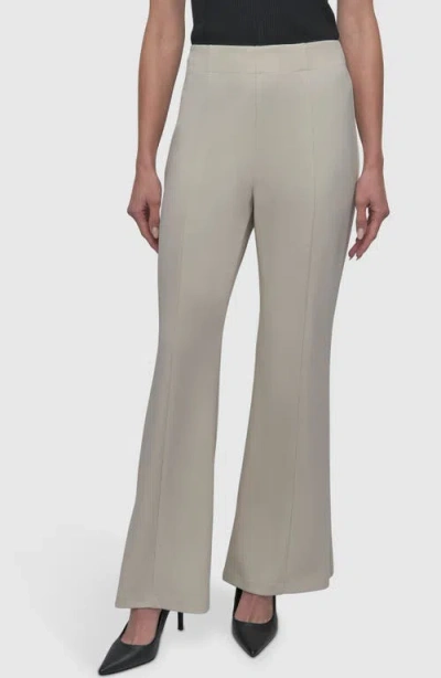 Dkny Wide Leg Scuba Pants In Light City Khaki