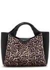 Dkny Willa Mini Leopard Print Leather Cross-body Bag In Brown