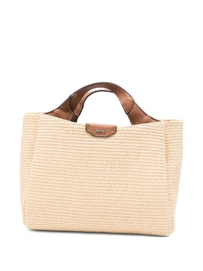 Dkny Willa Woven Tote Bag In Neutral