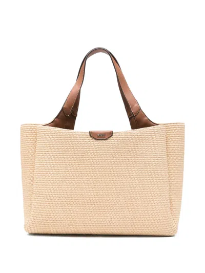Dkny Willa Woven Tote Bag In Neutral